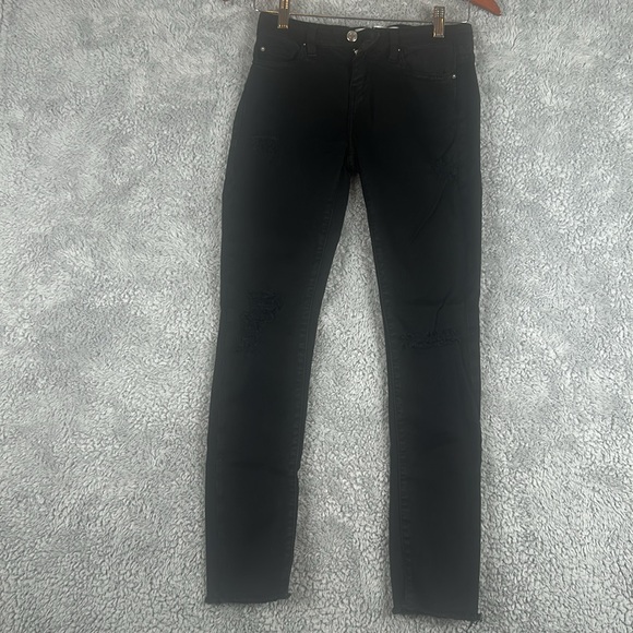 IRO Ajuste Distressed Skinny Cropped Jeans Black Women’s,Size 25 - Picture 11 of 15